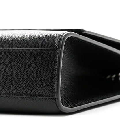 Saint Laurent Grain De Poudre Large Classic Monogram Kate Satchel Black 10 of 10