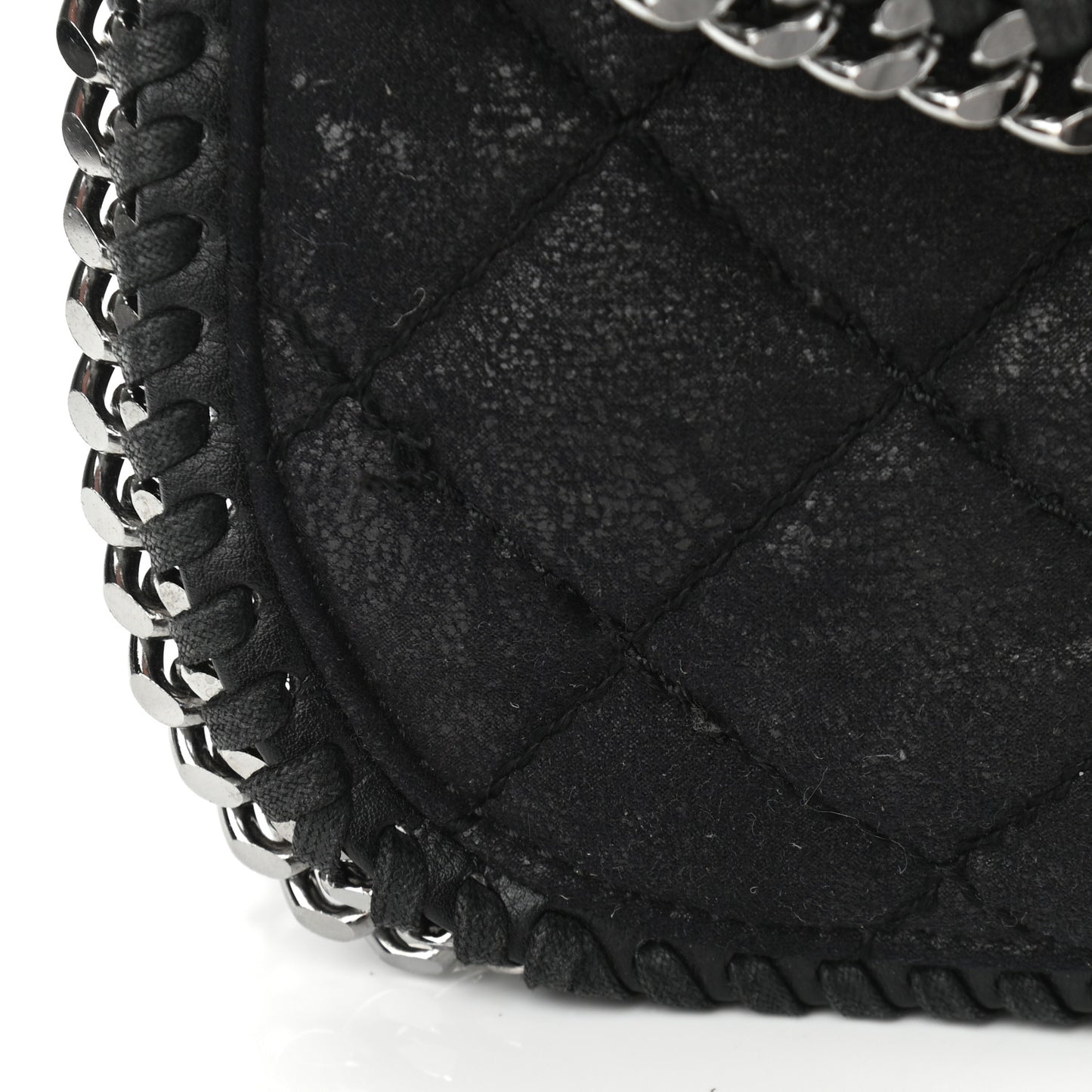 Shaggy Deer Quilted Falabella Shoulder Bag Black