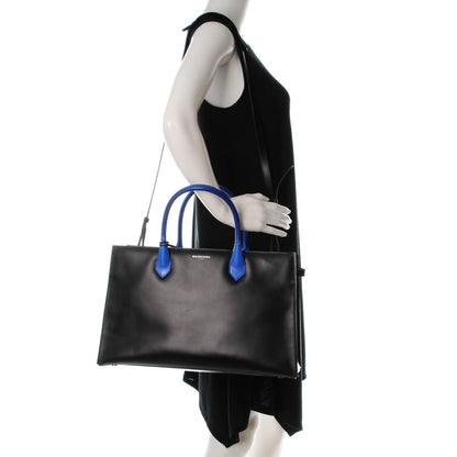 Balenciaga Calfskin Karung S Padlock Nude Work Black Electric Blue 2 of 7