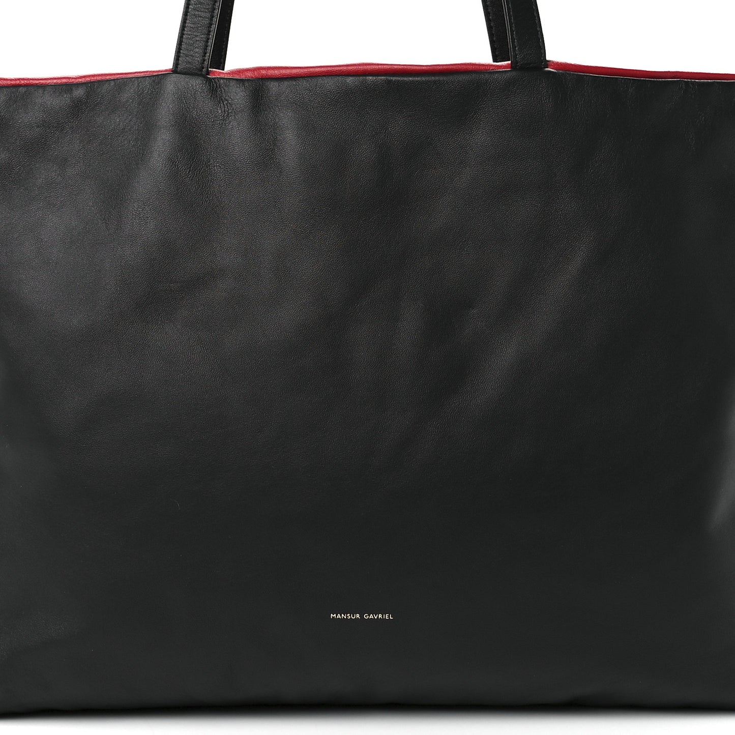 Calfskin Reversible Pillow Tote Black Flamma