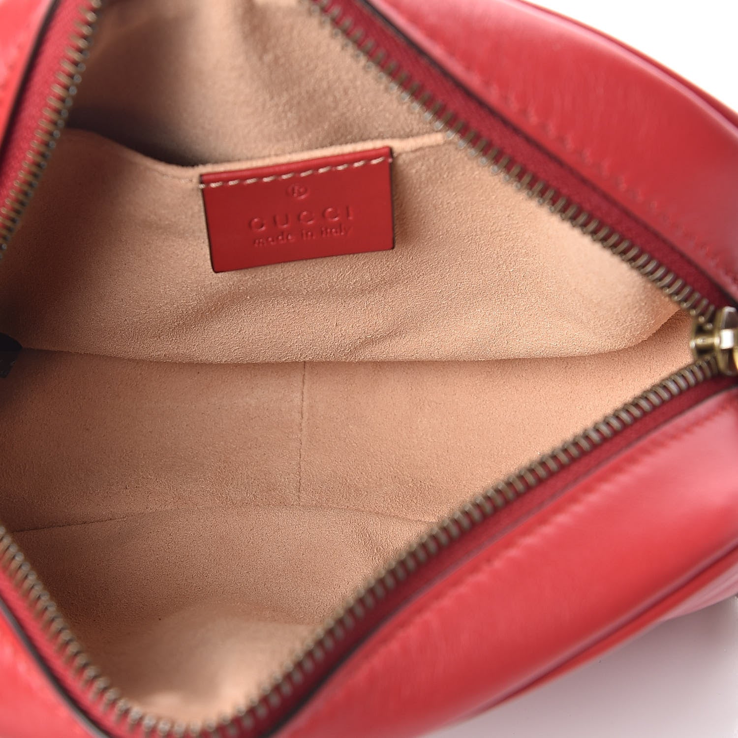 Gucci Calfskin Matelasse Mini GG Marmont Chain Shoulder Bag Hibiscus Red 5 of 9