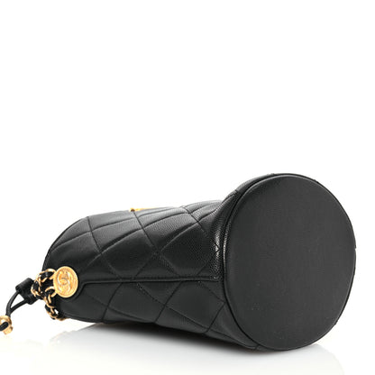 Chanel Caviar Quilted Twist Your Buttons Bucket Bag Black 4 of 10