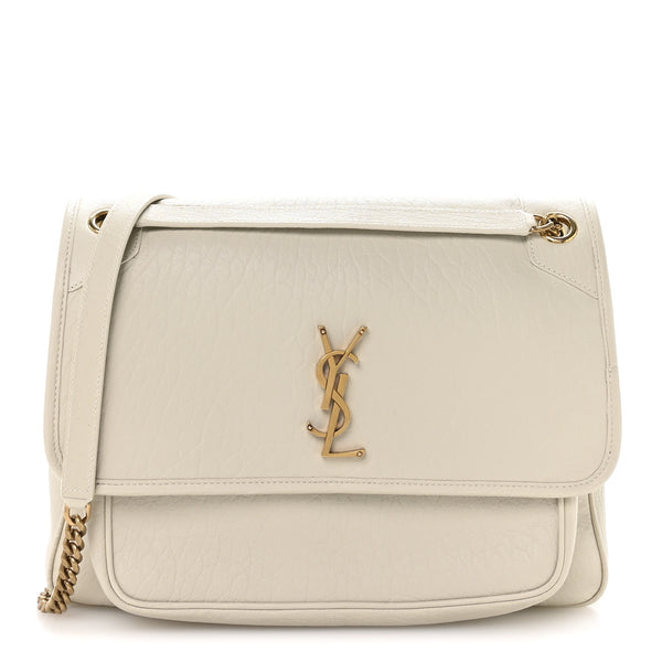Saint Laurent Grained Lambskin Monogram Large Niki Chain Satchel