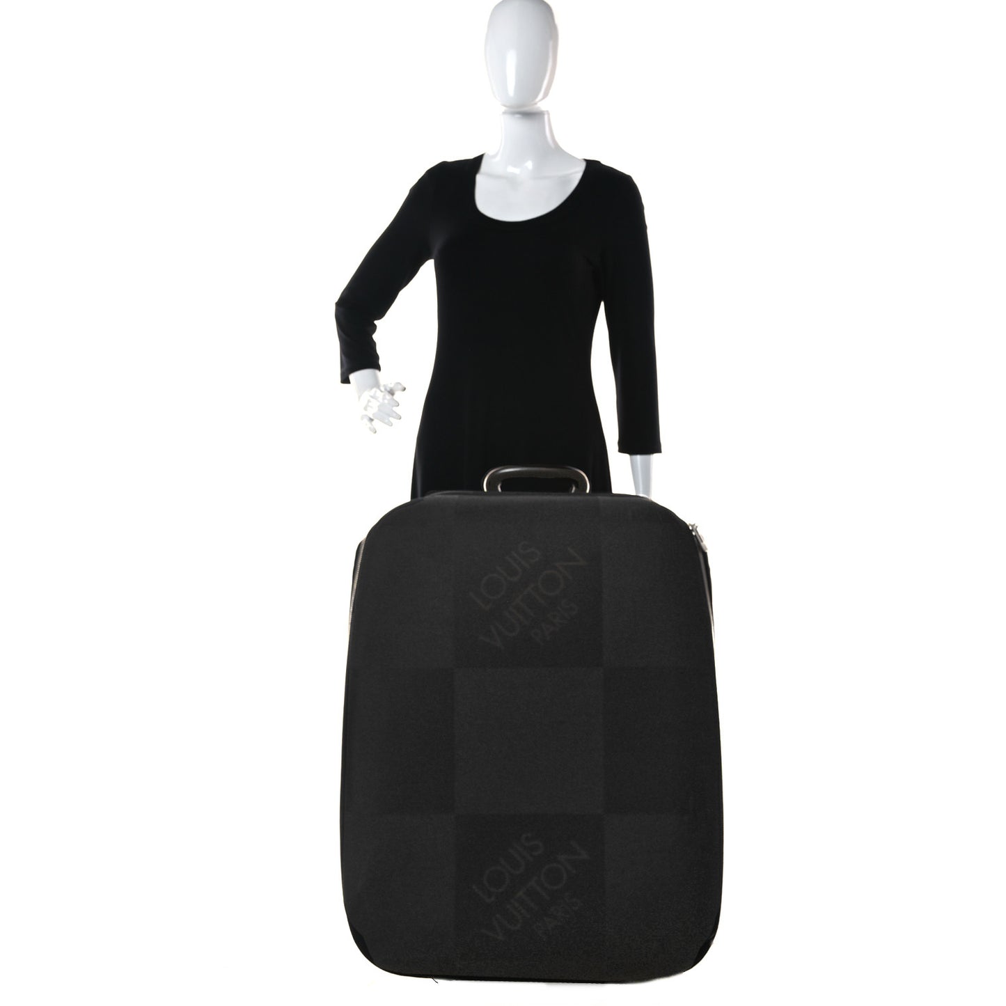 Damier Geant Conquerant 65 Rolling Luggage Black