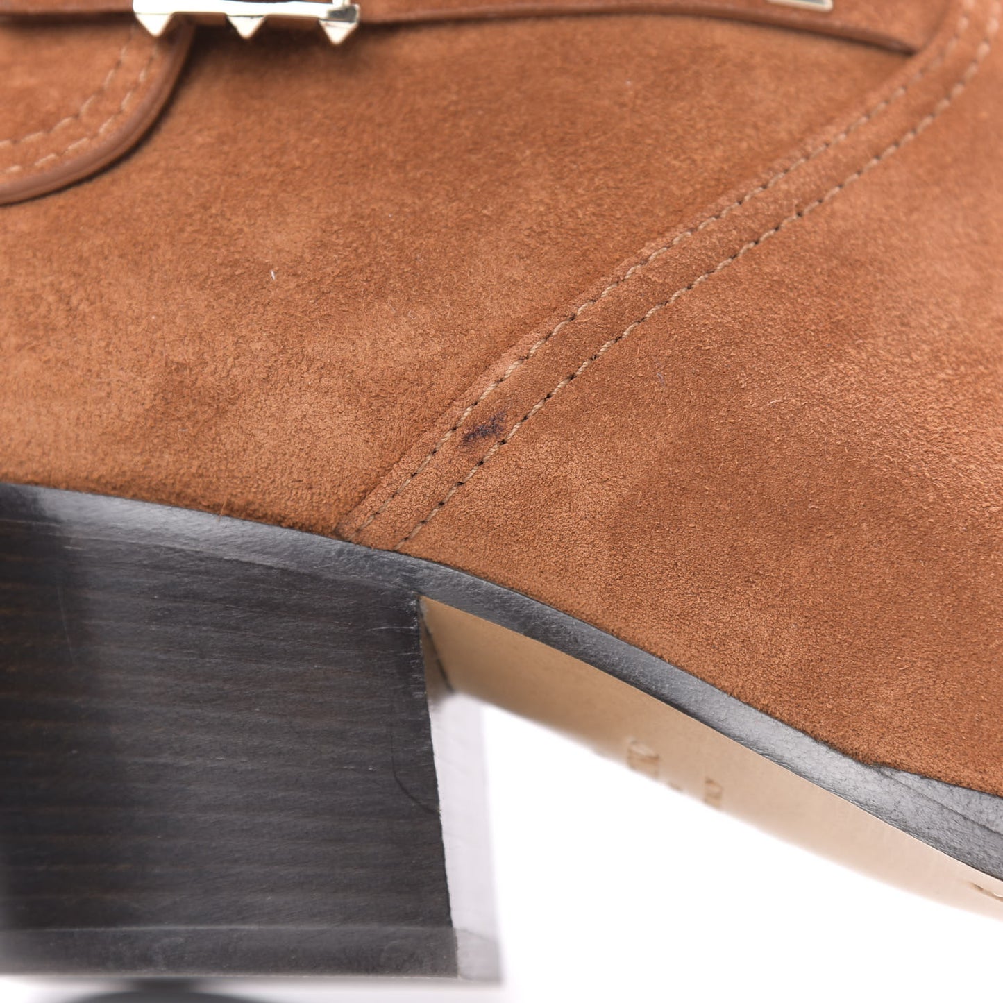 Suede Rockstud Double Buckle 50mm Cowboy Ankle Boots 41 Selleria