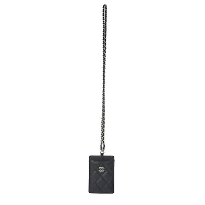 Chanel Caviar Quilted Card Holder On Chain Black 1 of 7