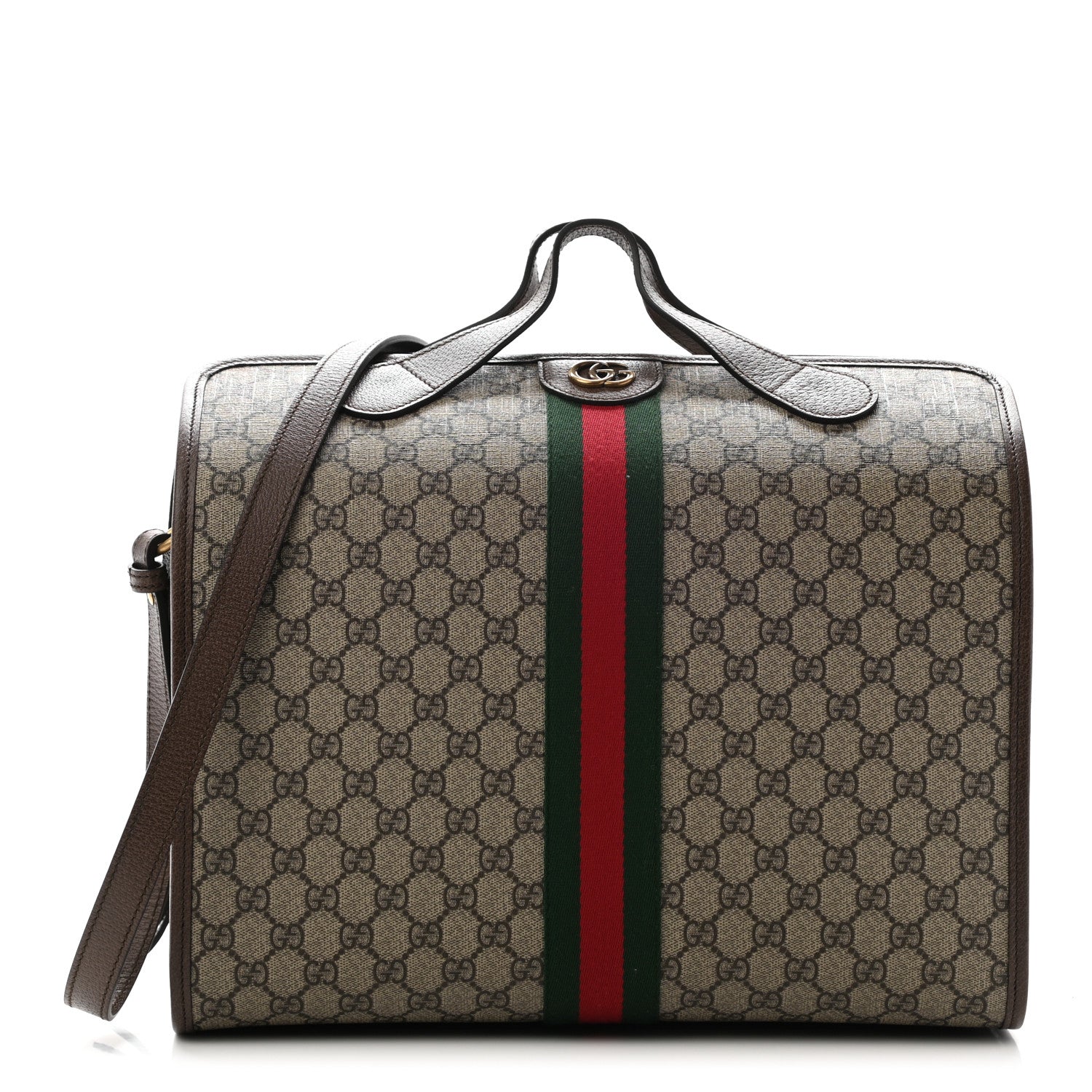 Gucci GG Supreme Monogram Web Ophidia Duffle Bag Beige New Acero 1 of 12