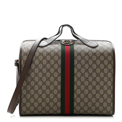 Gucci GG Supreme Monogram Web Ophidia Duffle Bag Beige New Acero 1 of 12