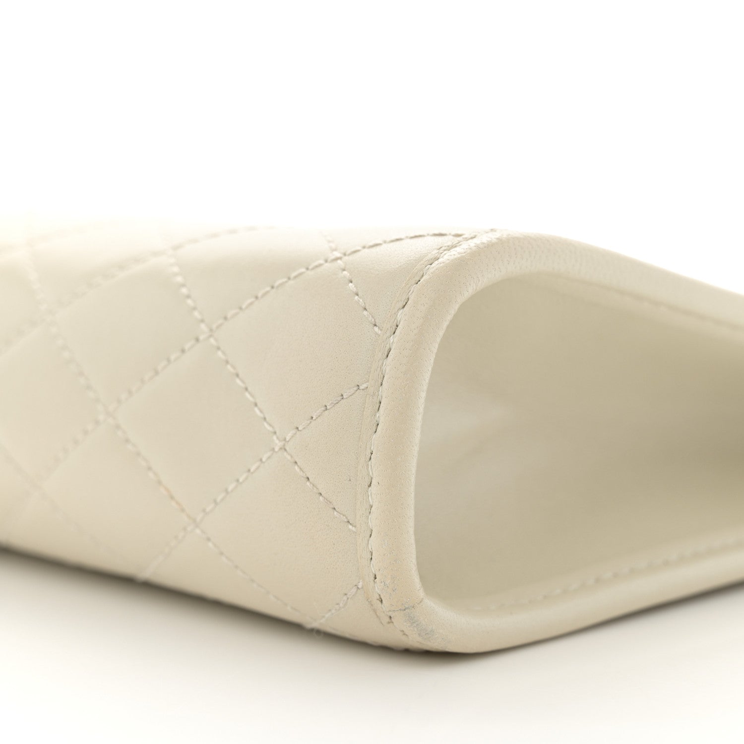 Saint Laurent Lambskin Quilted Monogram Baby Victoire Chain Clutch Blanc Vintage 10 of 12