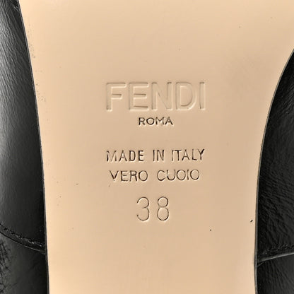 Fendi Vitello Lucido Stretch Fabric Logo Rockoko Thigh High Sock Boots 38 Black White 7 of 8