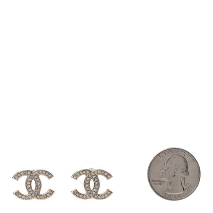 Chanel Crystal CC Earrings Gold 2 of 4
