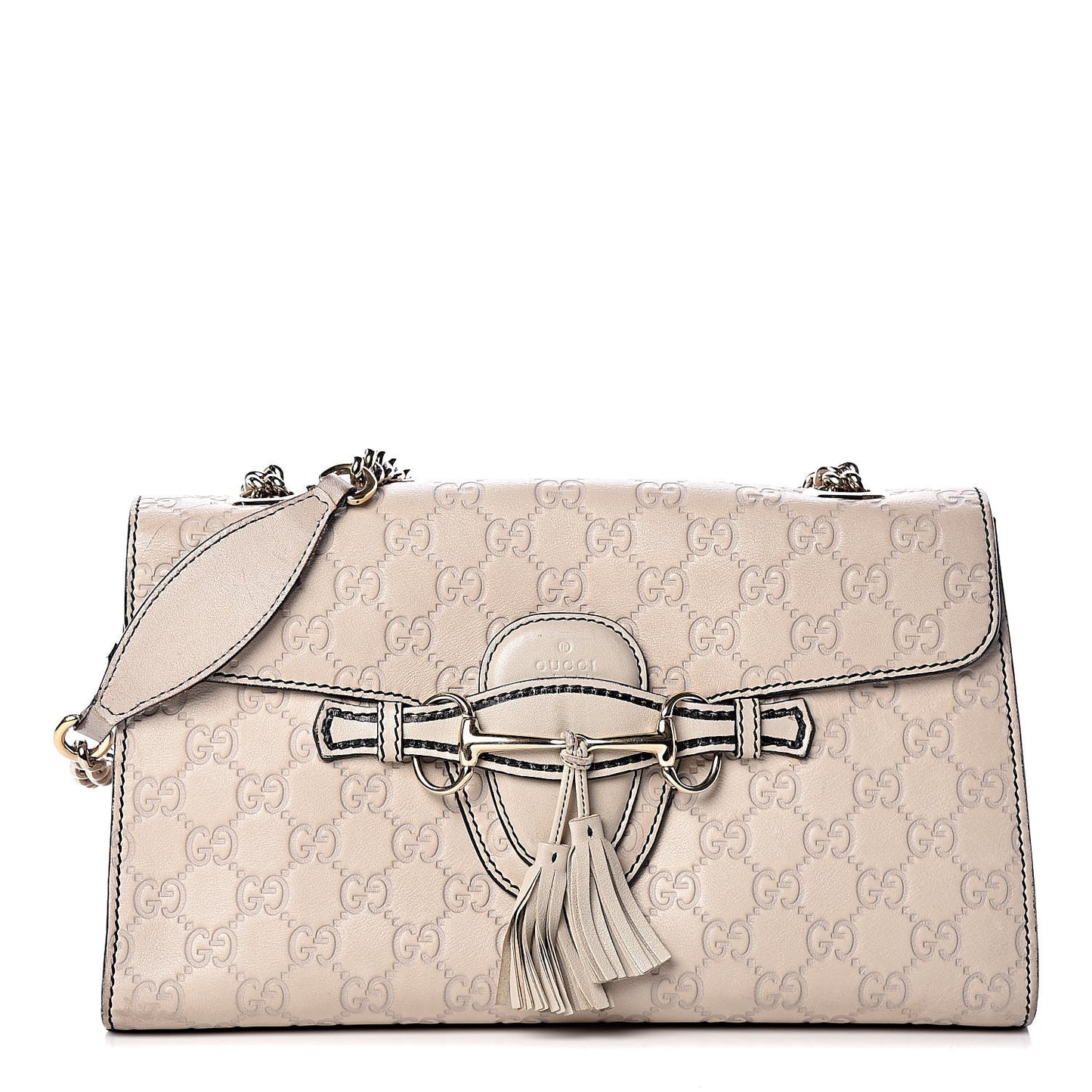 Guccissima Signature Medium Emily Chain Shoulder Bag Mystic White