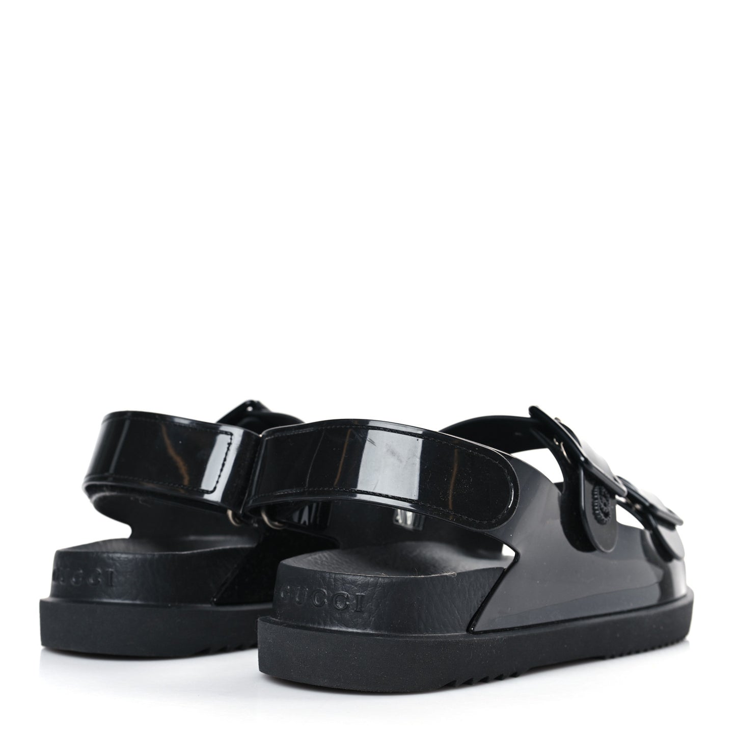 Rubber Mini Double G Womens Dad Sandals 36 Black