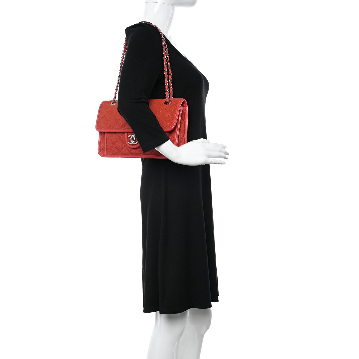 Chanel Caviar Quilted Medium French Riviera Flap Red 3 of 15