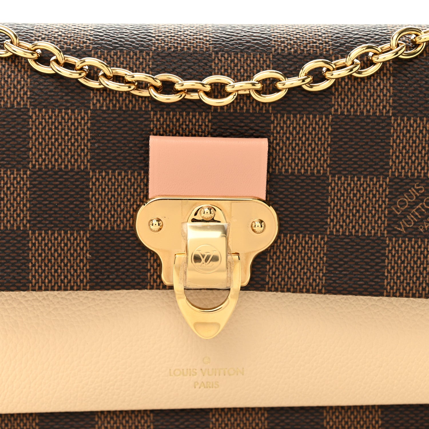 Louis Vuitton Damier Ebene Vavin Chain Wallet Creme 7 of 9