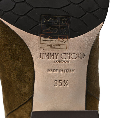 Jimmy Choo Suede Mayfair 65 Boots 35.5 Olive 7 of 10