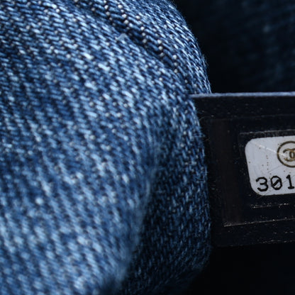Chanel Denim Quilted CC Print Jumbo Single Flap Blue 7 of 11