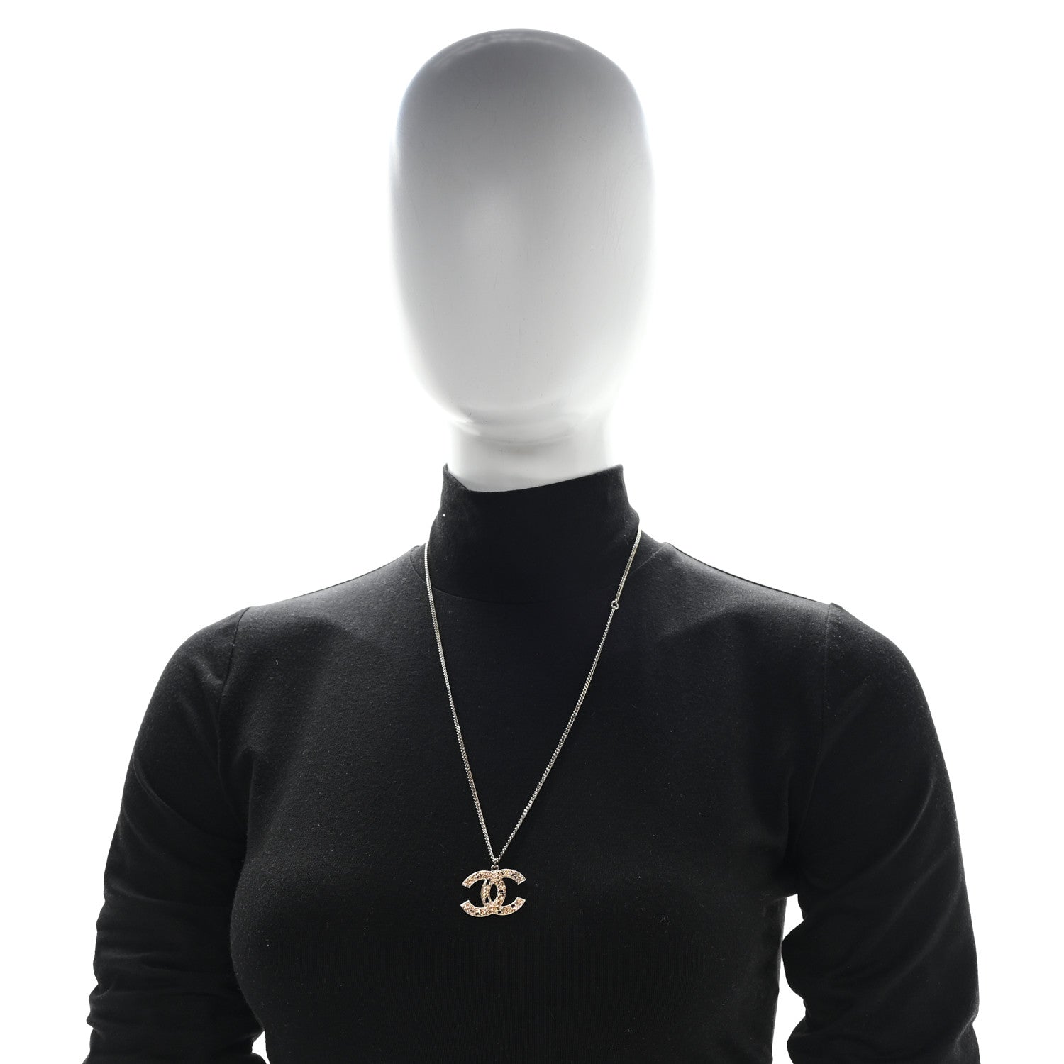 Chanel Tweed Effect CC Necklace Gold 2 of 5
