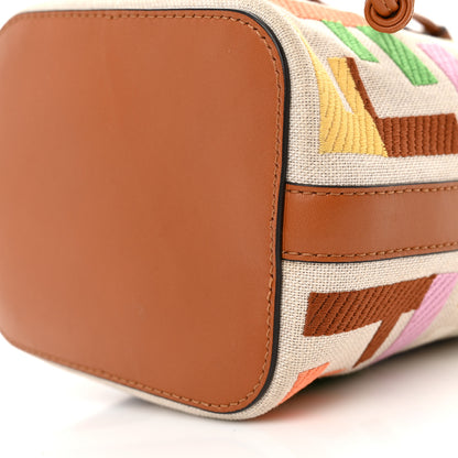 Fendi Kuban Canvas Vitello King F is Fendi FF Embroidered Mini Mon Tresor Bucket Bag Multicolor Cuoio 12 of 12