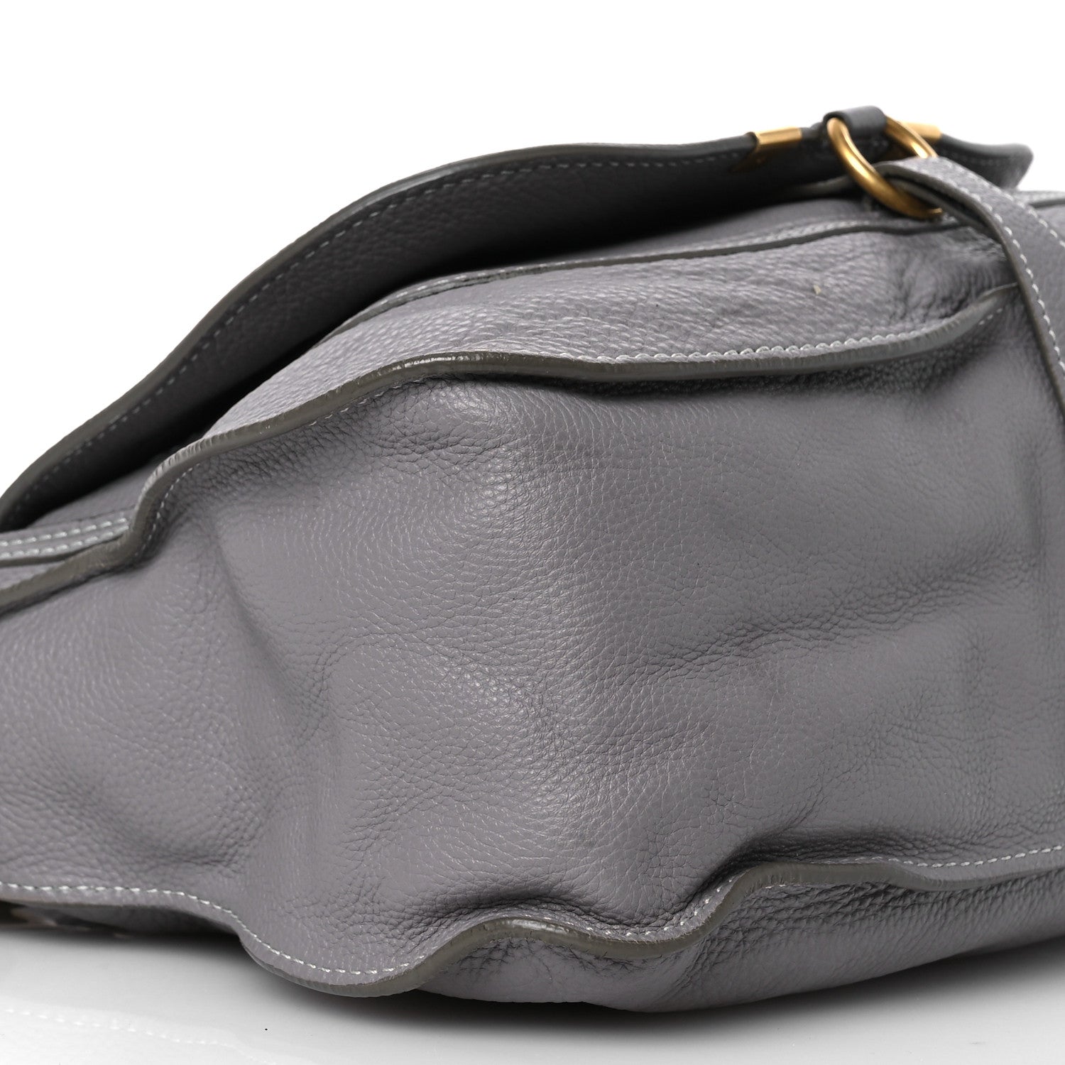 Chloe Calfskin Medium Marcie Saddle Shoulder Bag Cashmere Grey 11 of 19