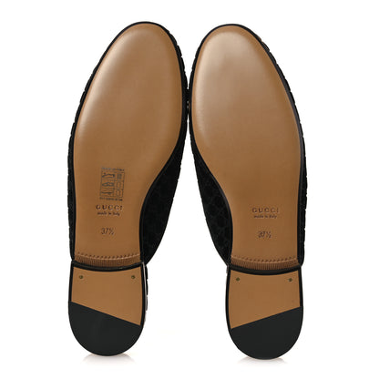 Gucci Velvet GG Monogram Womens Princetown Slippers 37.5 Black 7 of 12