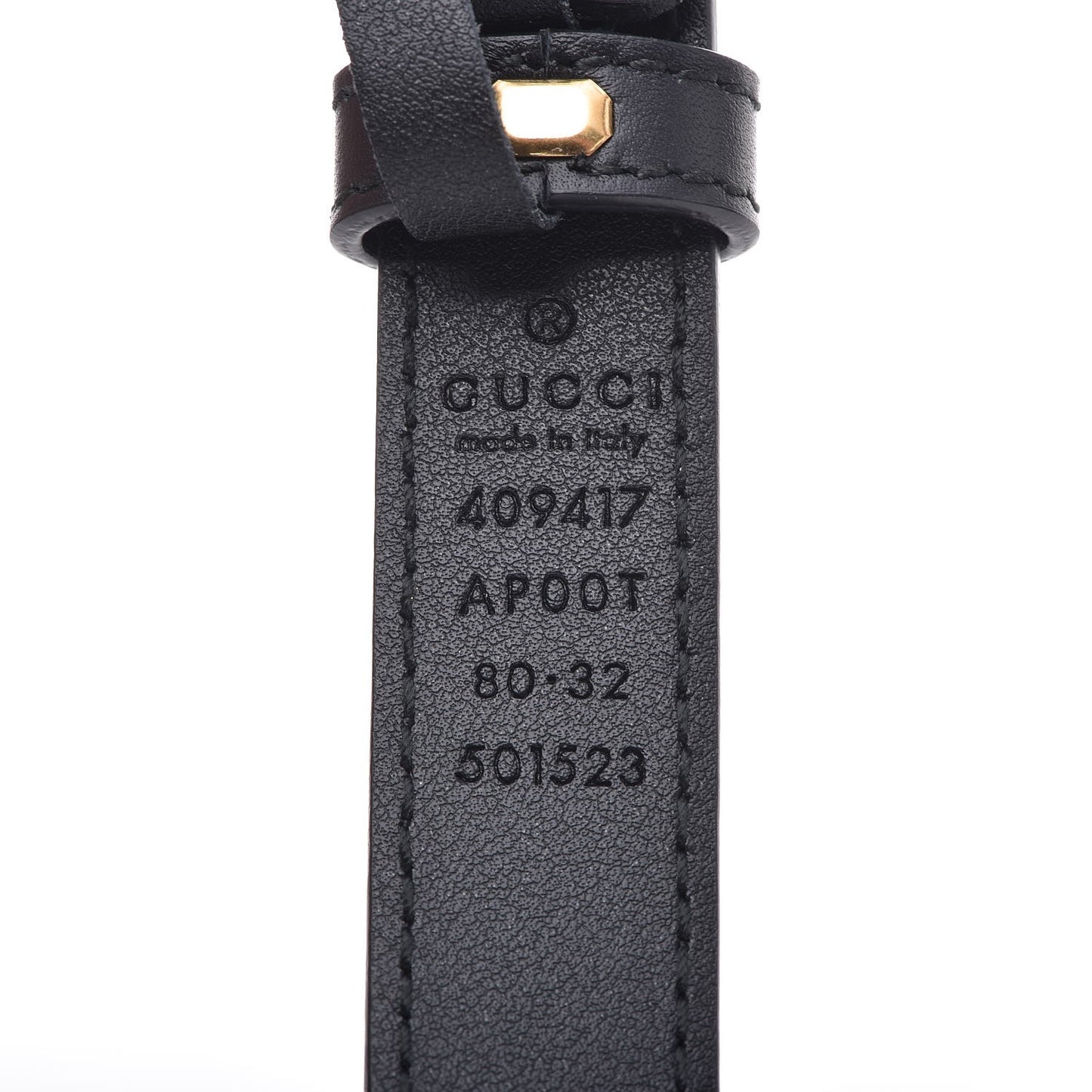 Calfskin Double G 20mm Belt 80 32 Black