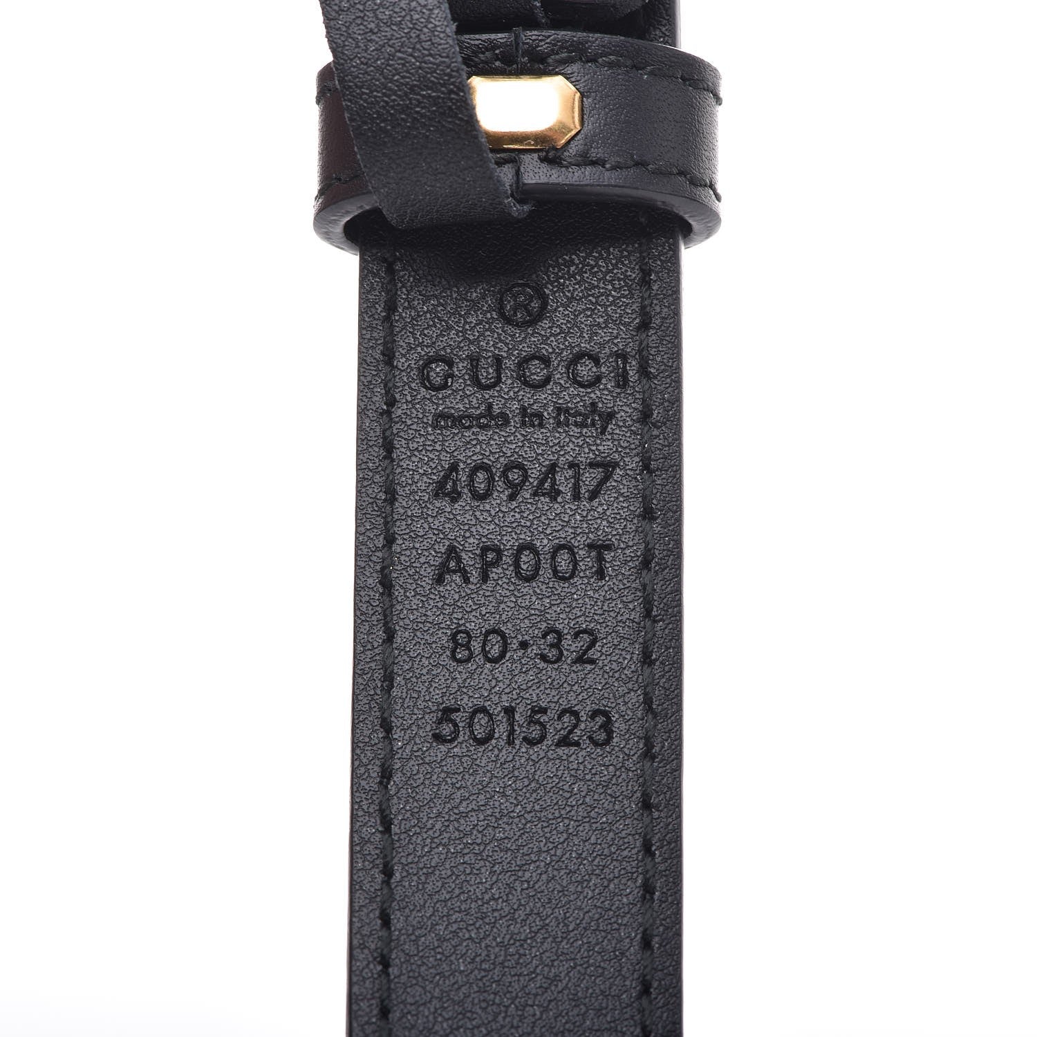 Gucci Calfskin Double G 20mm Belt 80 32 Black 4 of 7