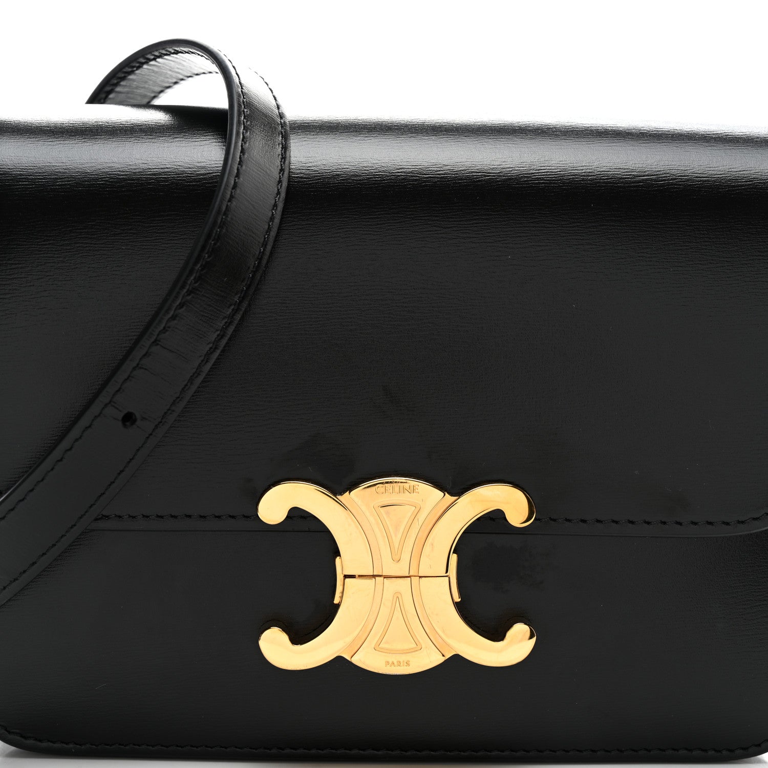 Celine Shiny Calfskin Teen Triomphe Black 8 of 10