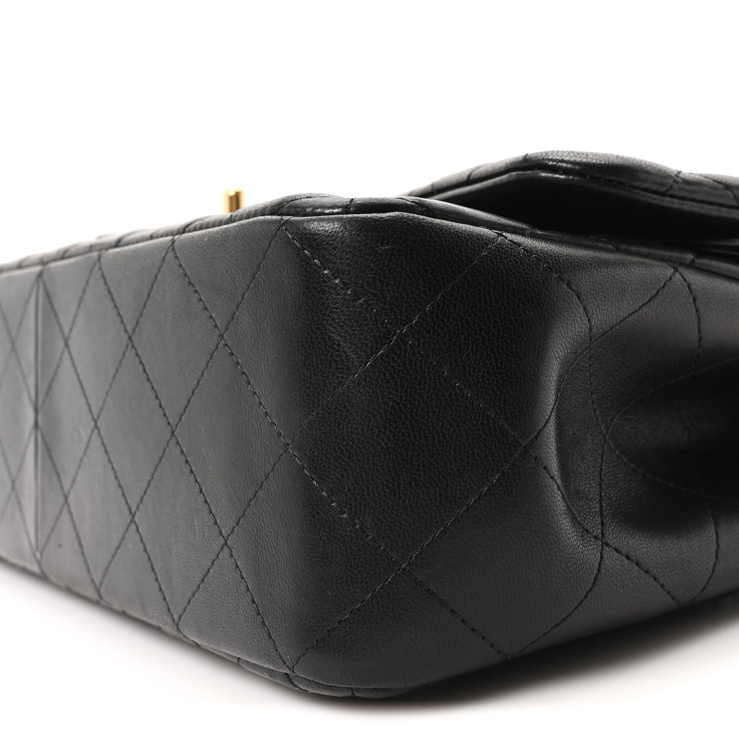 Lambskin Quilted Jumbo Double Flap Black