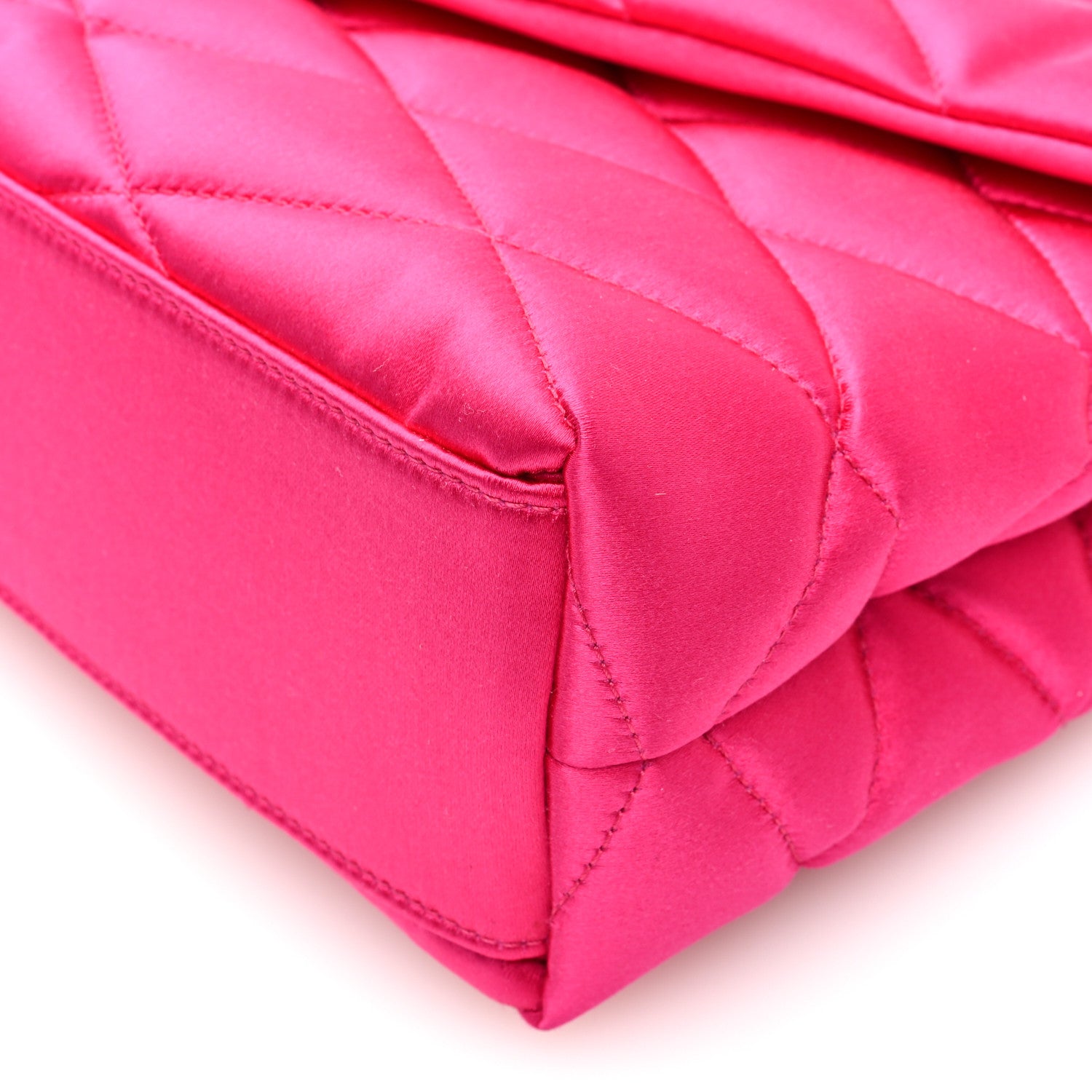 Saint Laurent Satin Quilted Sade Puffer Envelope Clutch Bubblegum 8 of 8