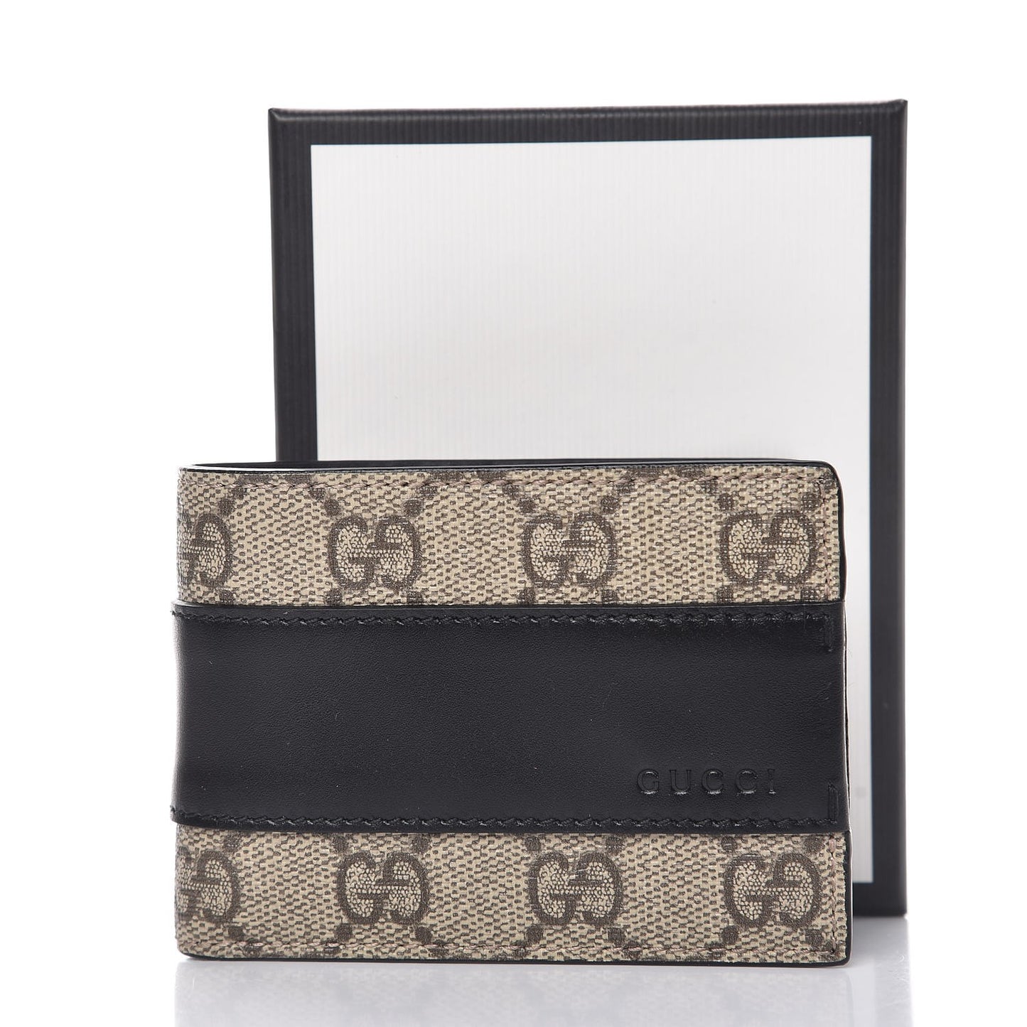 GG Supreme Monogram Bi-Fold Wallet Black