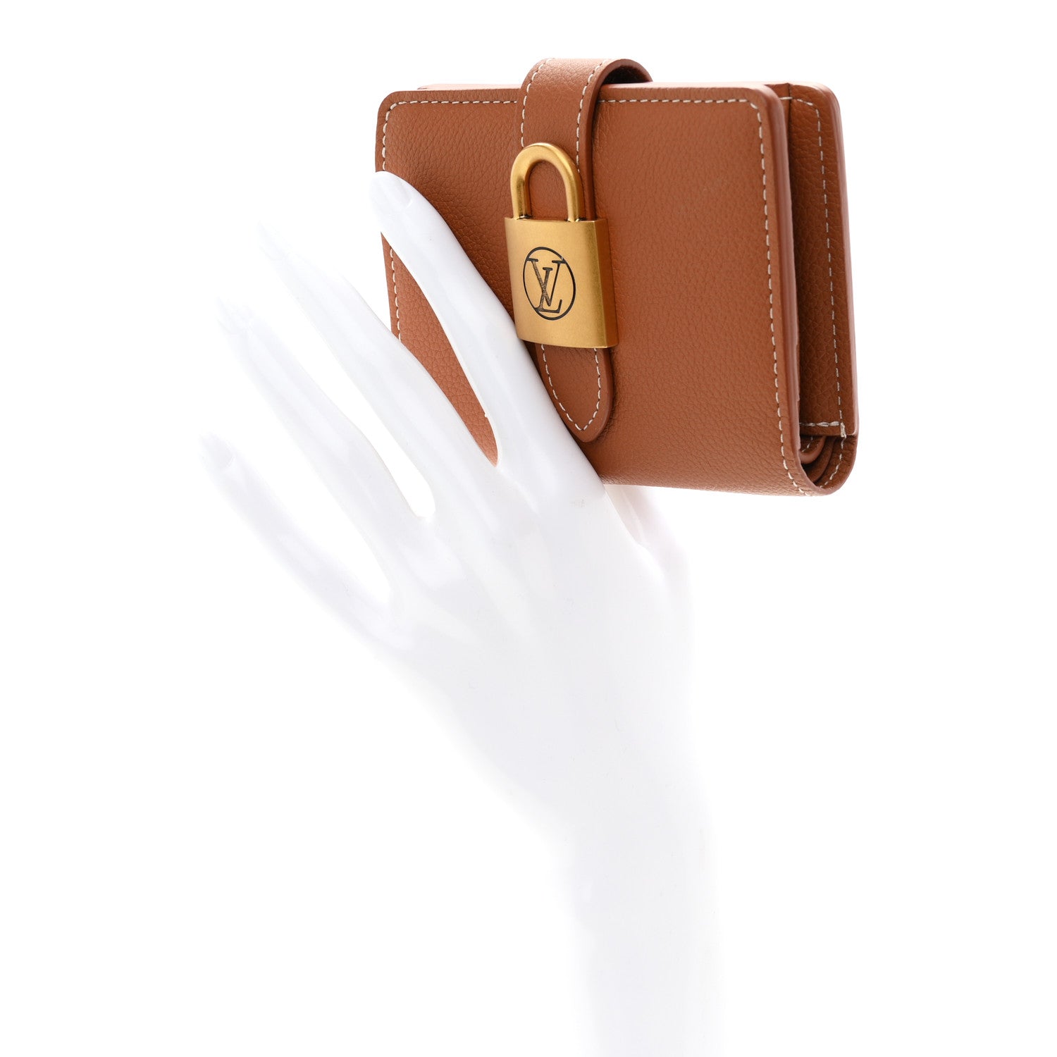 Louis Vuitton Grained Calfskin Low Key Compact Wallet Cognac 2 of 6