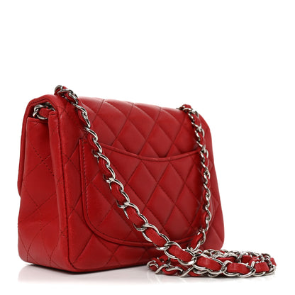 Chanel Lambskin Quilted Mini Square Flap Red 3 of 10