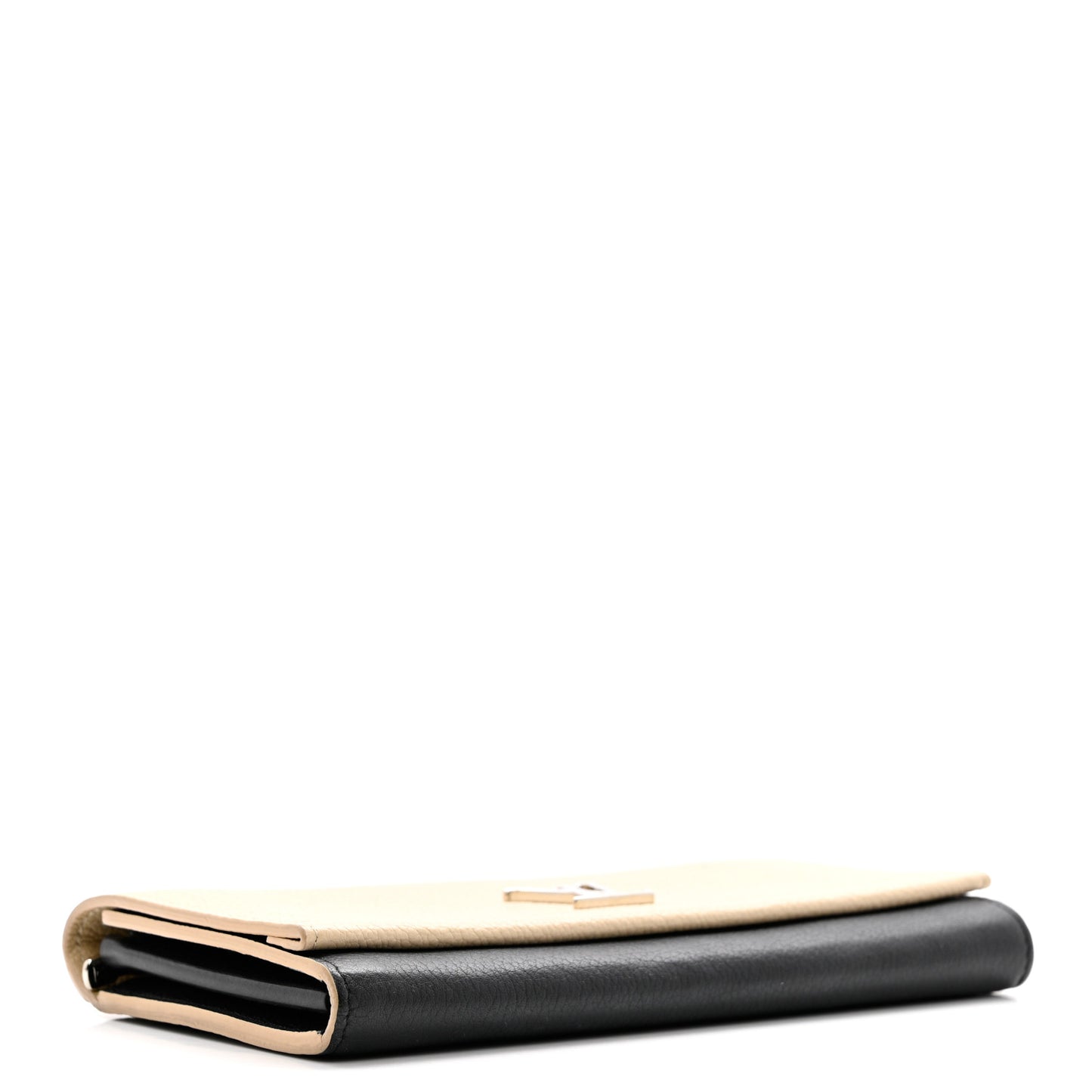 Calfskin Lockme II Wallet Vanille Black