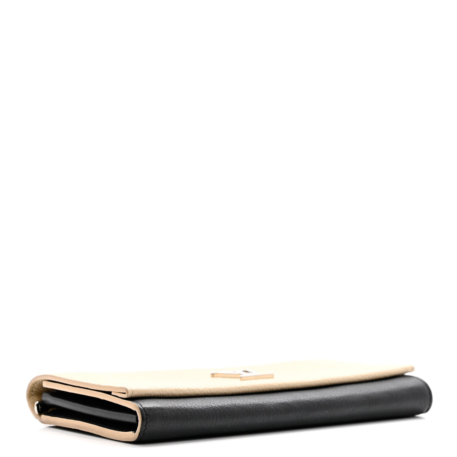 Louis Vuitton Calfskin Lockme II Wallet Vanille Black 4 of 9