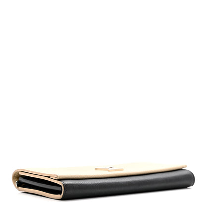 Louis Vuitton Calfskin Lockme II Wallet Vanille Black 4 of 9