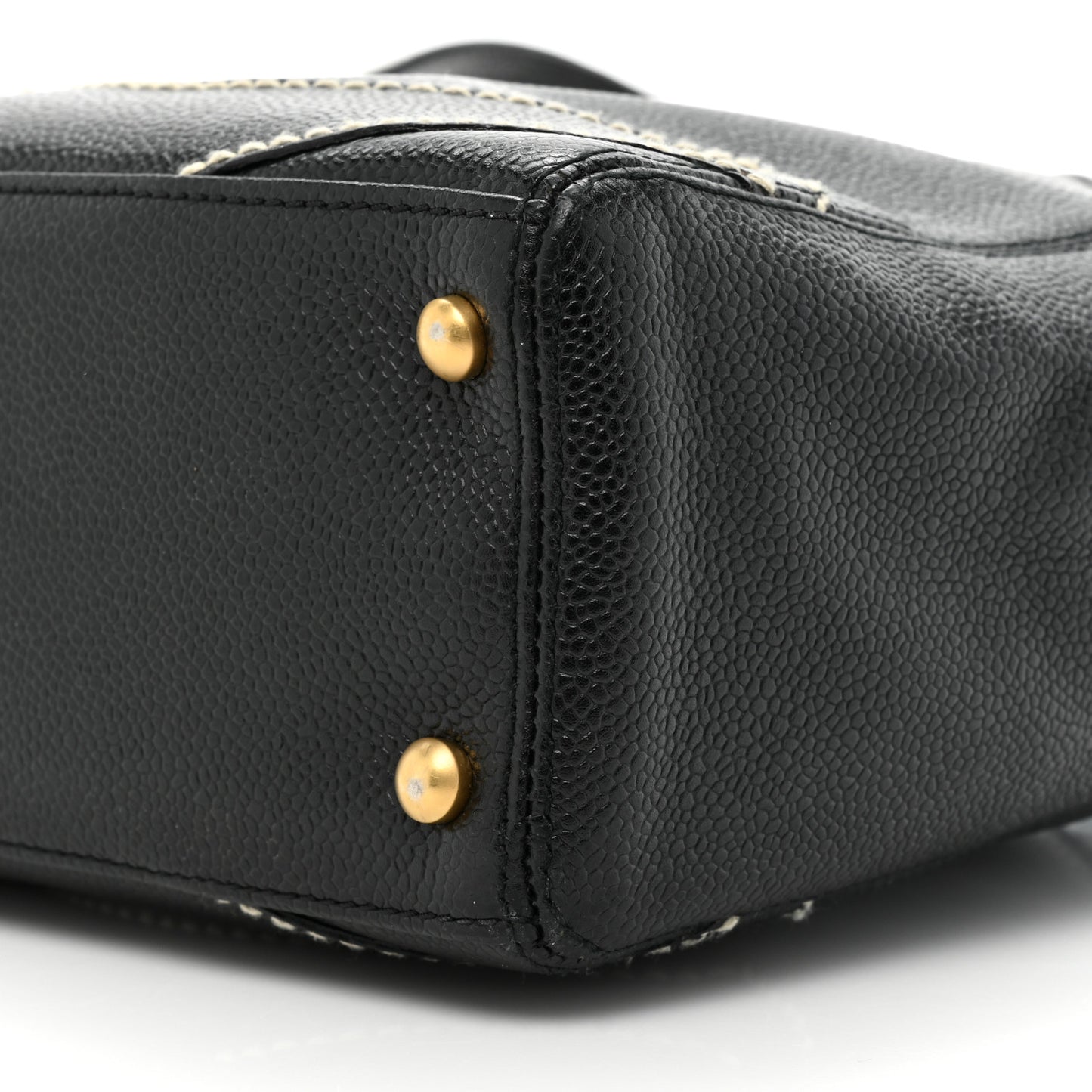 Caviar CC Stitched Small Tote Black