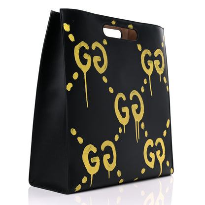 Gucci Calfskin GucciGhost Real Large XL Tote Black Yellow 2 of 9
