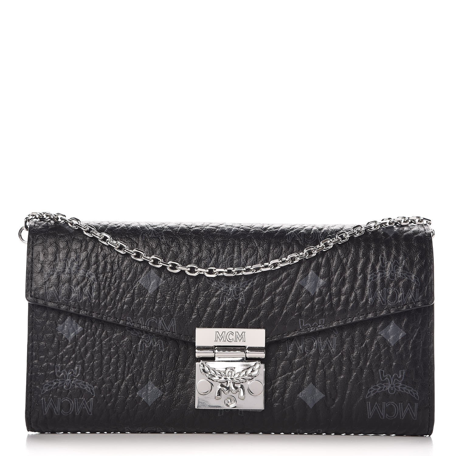MCM Visetos Large Patricia Wallet On Chain Black 1 of 8