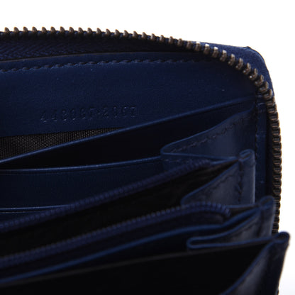 Gucci Calfskin Matelasse GucciGhost GG Marmont Zip Around Wallet Blue Agata Hibiscus Red 8 of 12