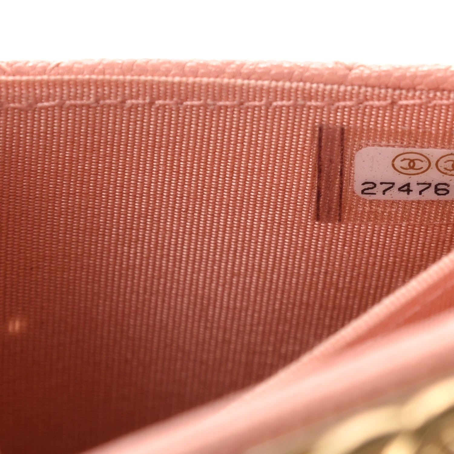 Chanel Caviar Quilted Boy Card Holder Wallet Light Pink 8 of 9