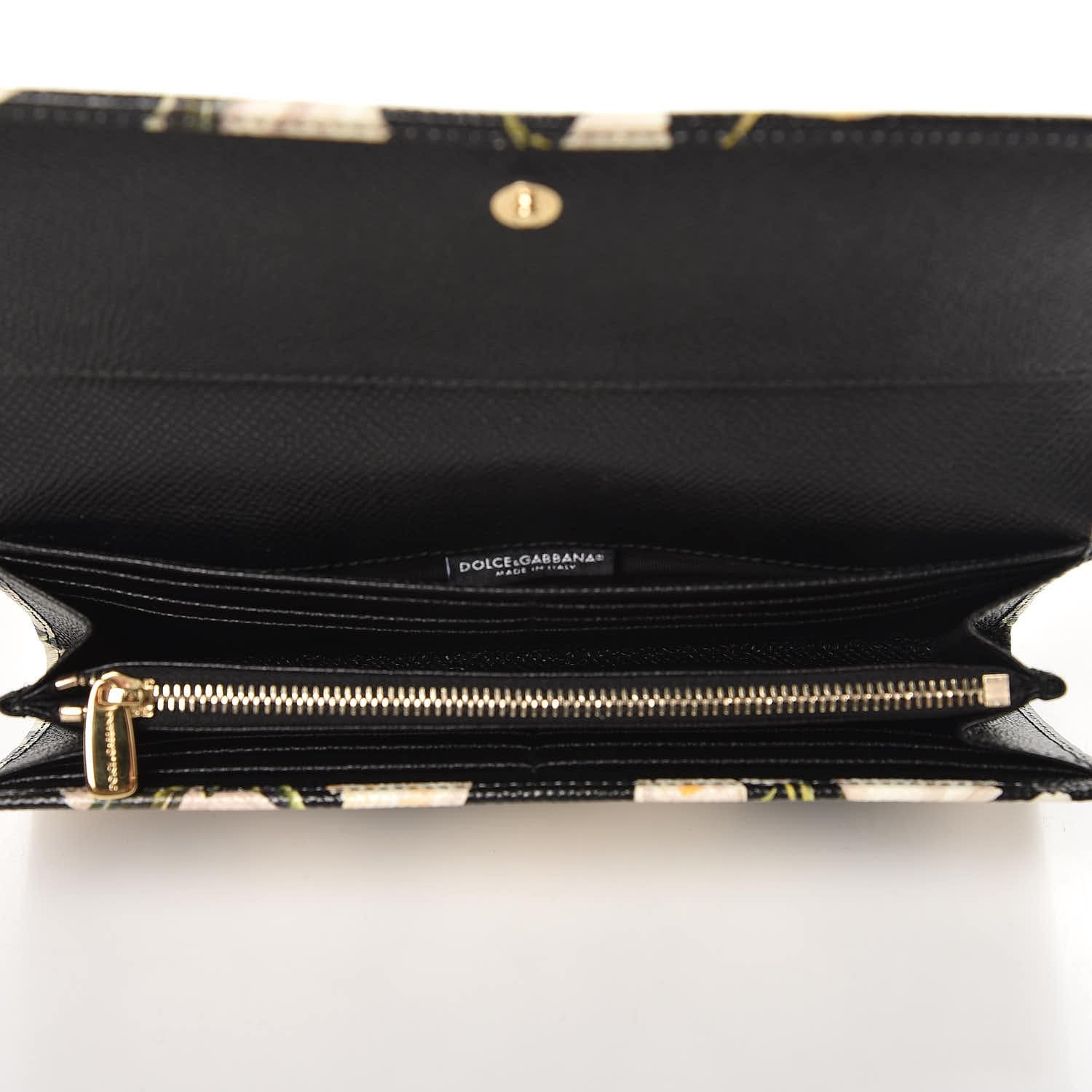 Dolce & Gabbana Dauphine Tulip Print Continental Wallet Black 5 of 6