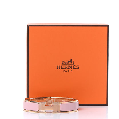 Hermes Enamel Narrow Clic Clac H Bracelet PM Rose Cassata 6 of 6