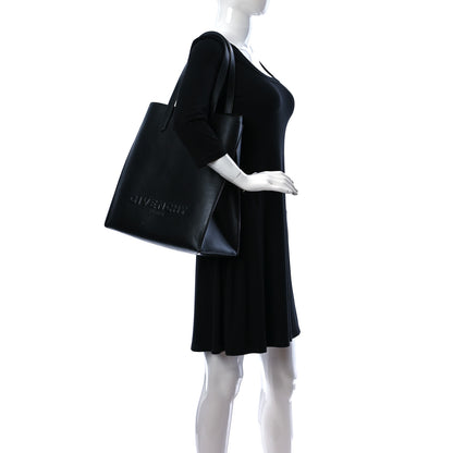 Givenchy Calfskin Logo Debossed Medium Shopper Tote Black 2 of 14