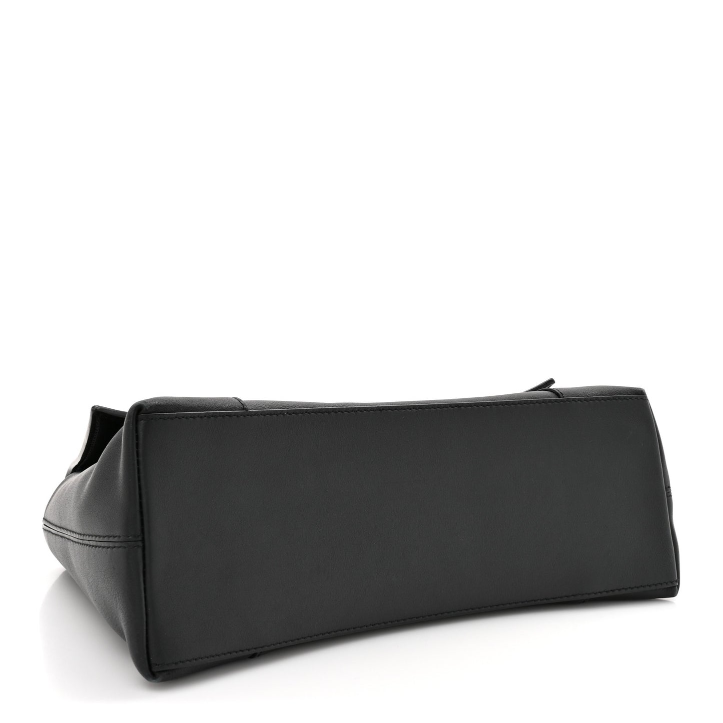 Semi Shiny Smooth Calfskin Monochrome Small Downtown Shoulder Bag Black