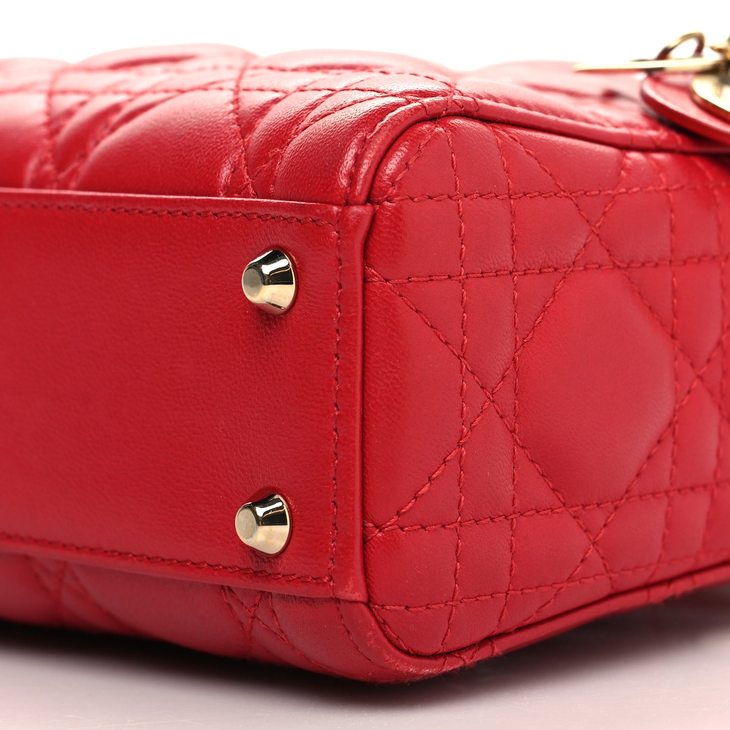 Lambskin Cannage Mini Lady Dior Red
