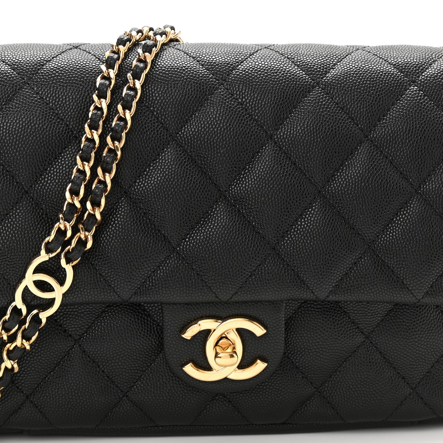 Caviar Quilted Small CC You Flap Black