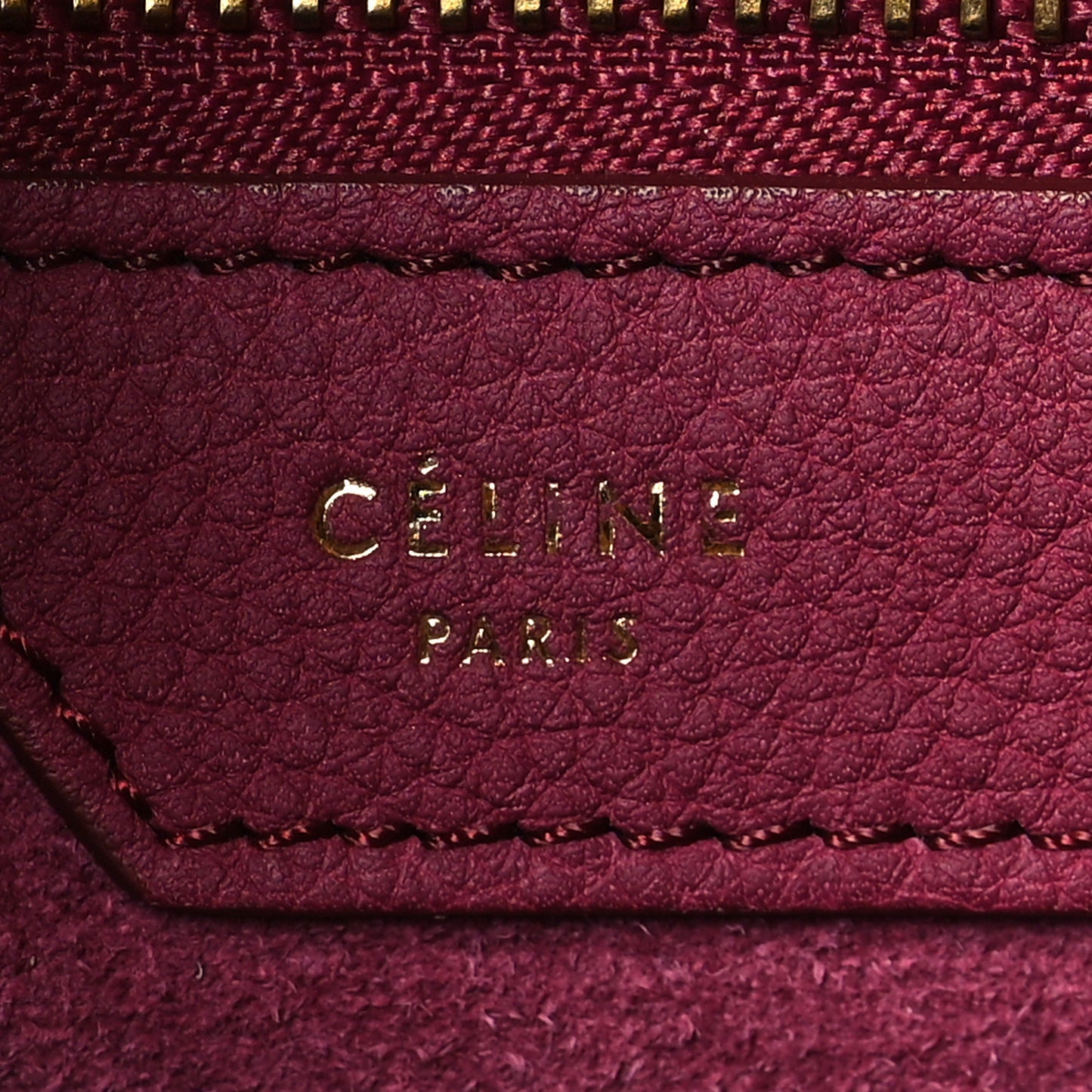 Drummed Calfskin Micro Luggage Plum