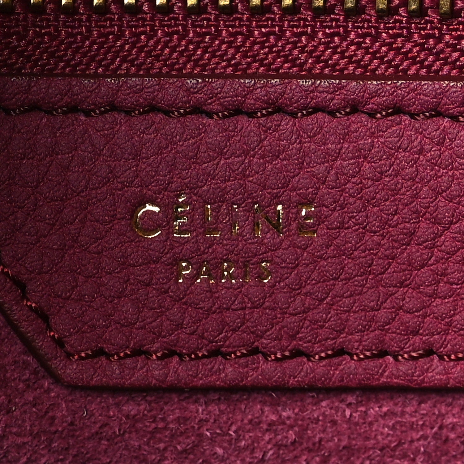 Celine Drummed Calfskin Micro Luggage Plum 6 of 10