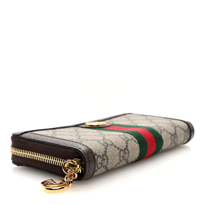 Gucci GG Supreme Monogram Web Ophidia Zip Around Wallet Brown 4 of 7